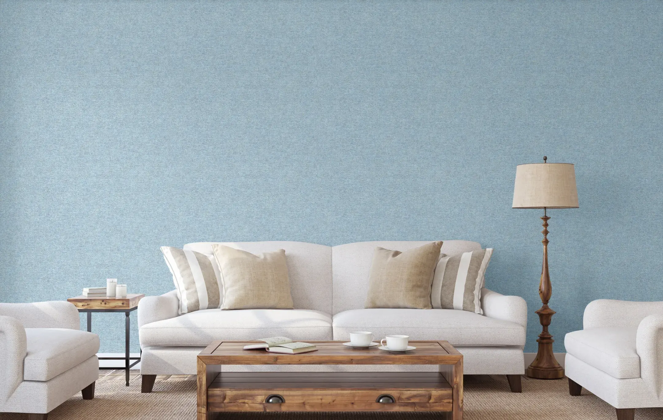 Blue Embossed Wallpaper – Timeless Woven (7816-9)